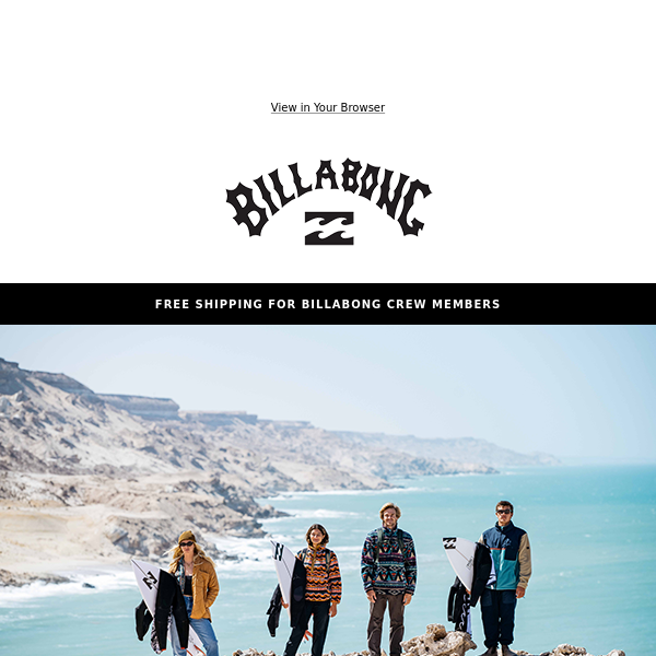 You're In! Welcome To Billabong