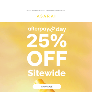 STARTS NOW: 25% OFF