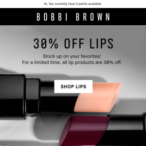 Don't miss 30% off lip favorites