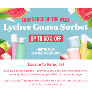 Sorbet-licious Fun! NEW Lychee Guava Sorbet deals