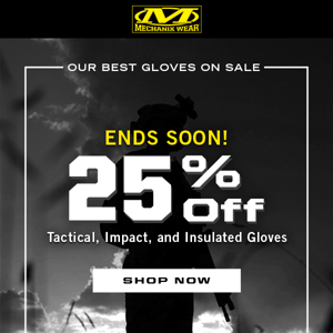 Ends Soon: 25% off Best Gloves