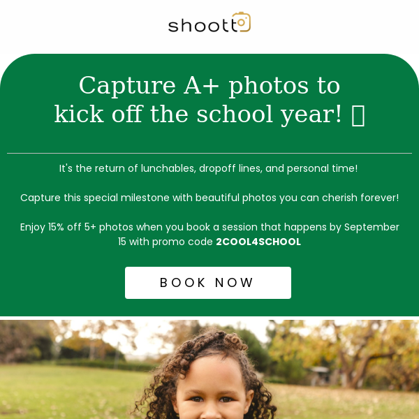15% OFF Back-to-School Mini Photo Sessions