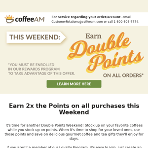 Stock Up the Points for Holiday Shopping - Earn Double Points!