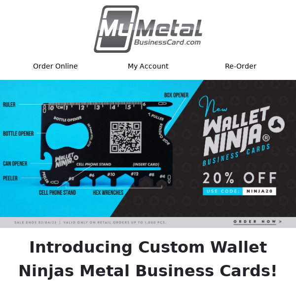 NEW Custom Wallet Ninja Business Cards! + 20% OFF 🤯
