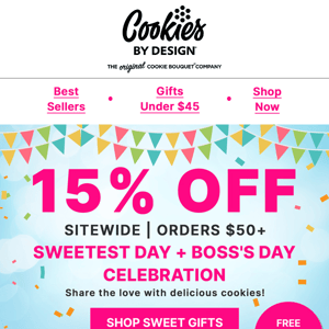 HURRY! 15% OFF Boss's Day + Sweetest Day Gifts 🎁