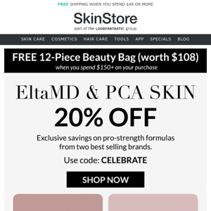 ICYMI: 20% Off EltaMD & PCA Skin