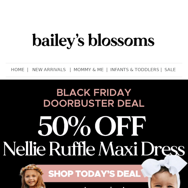 Get Ready for Black Friday - 50% Off Nellie Ruffle Dress!