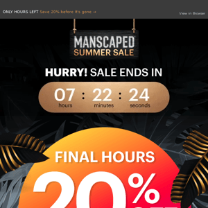 FINAL HOURS: 20% OFF sitewide sale