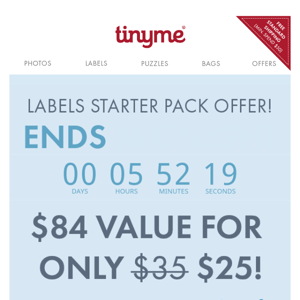 HURRY! Get your Name Labels Starter Pack before it's too late! ⏰