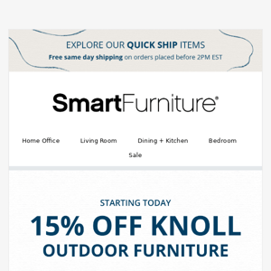 The Annual Knoll Outdoor Life Sale Starts Now!