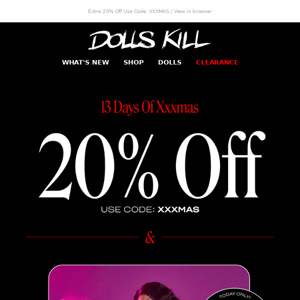 Dolls Kill on X: BTW - 25% off SITEWIDE w/ the code DKCULT 🔥💕   / X