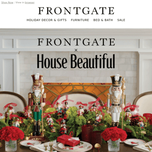 Frontgate x House Beautiful designed the ultimate holiday tablescape.