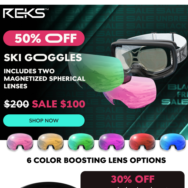 Save 50% On Ski Goggles!