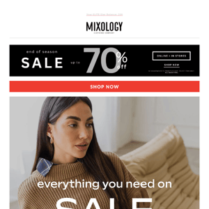 Up to 70% off your faves