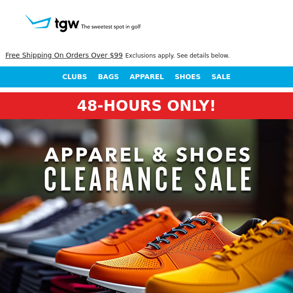 Clearance Sale On Apparel & Shoes Inside