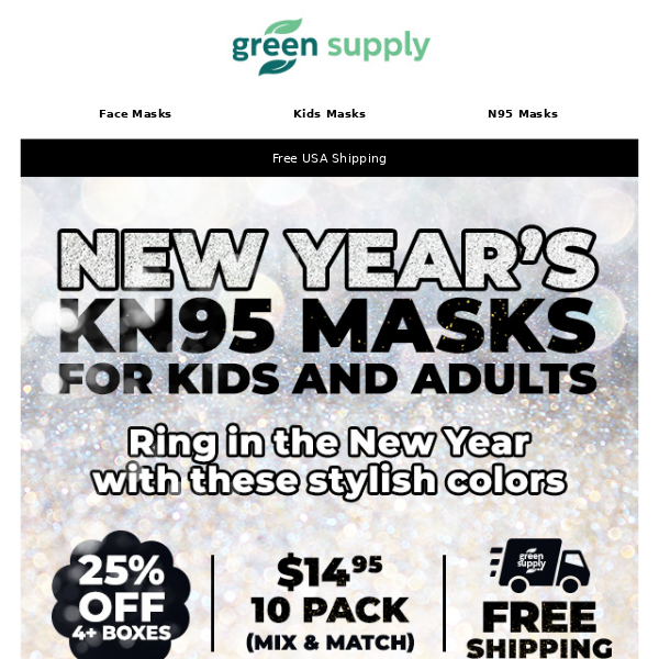 😷KN95 Masks for the New Year! Kids and Adult Styles!