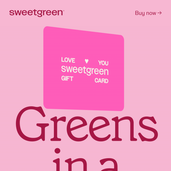 A sweetgreen gift card