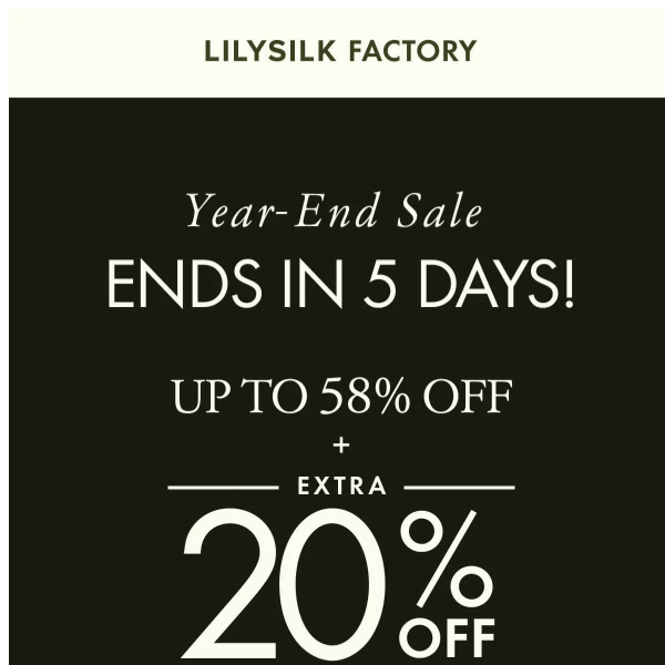 [LILYSILK Factory] 5 days left for the end-of-year sale