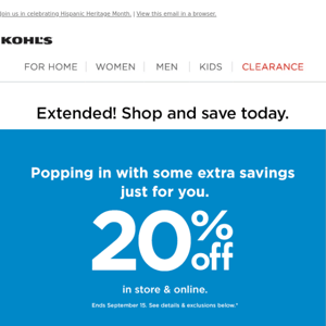 Hurry ... 20% off savings end today!