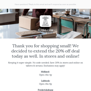 Shop Small • 20% off - AGAIN!
