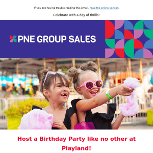 Book your Playland Birthday Party Today!