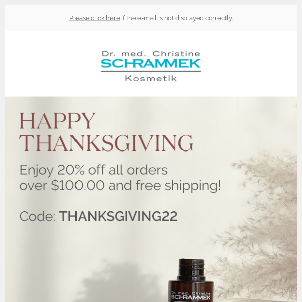 Our Thanksgiving deal starts now, Dr Schrammek Usa! 🦃