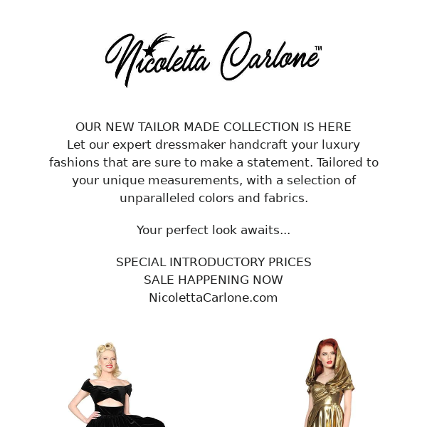 ❤️ Elevate Your Style with Tailor-Made Fashions by Nicoletta Carlone!