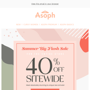 Summer Flash Sale! 40% Off Started!💖