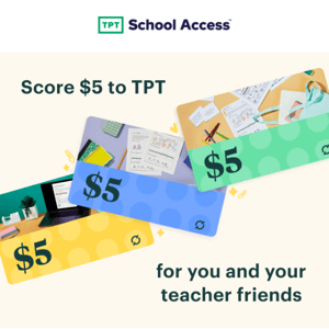 ⏰ There’s still time to get your $5 TPT gift card