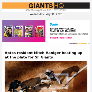 Aptos resident Mitch Haniger heating up at the plate for SF Giants