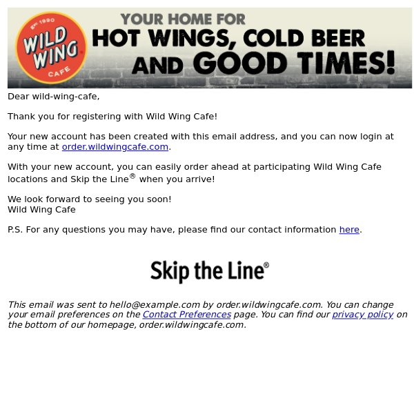 Welcome to Wild Wing Cafe Order Ahead!