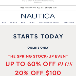 STARTS TODAY! 🌞 The Spring Stock-Up Event