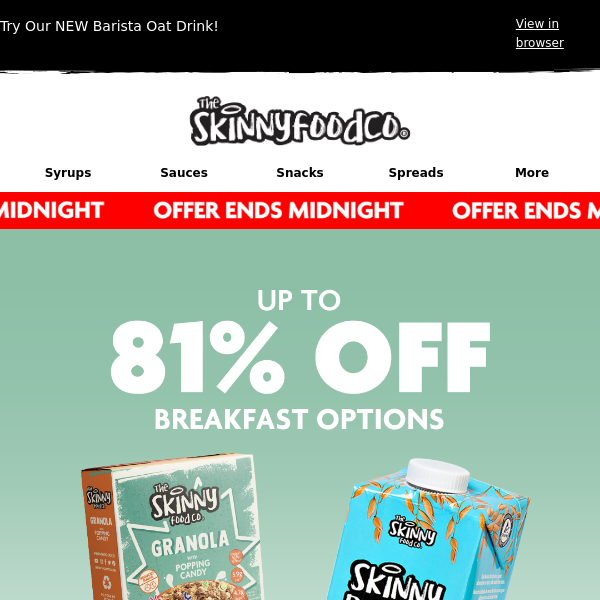 The Skinny Food Co, claim up to 81% off ⏰