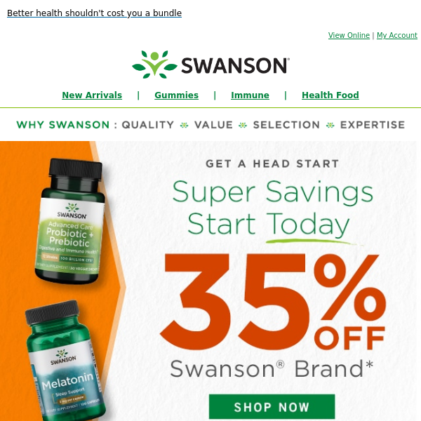 Save 35% on your favorite Swanson® products