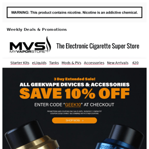 🔥This Week Extended Deals! Take 10% Off All GeekVape!