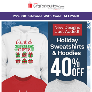 40% Off Personalized Holiday Sweatshirts!