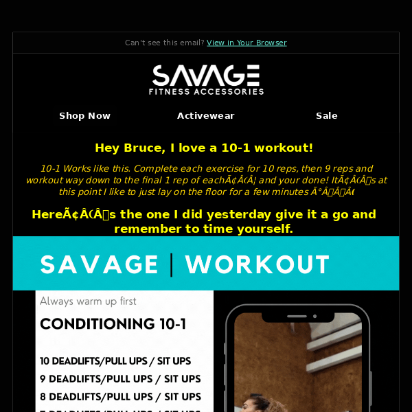 Savage Fitness Accessories, New Week, New Workout! 🏋️‍♀️
