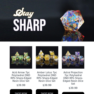 ✨ Stay SHARP with our newest Sharp Edge Resin designs!