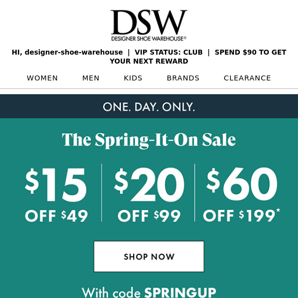 Use this $20 off on fresh spring styles.