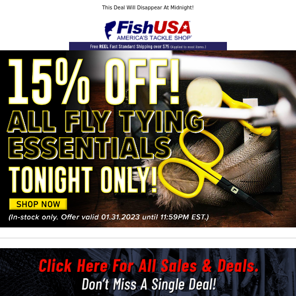All Fly Tying Essentials 15% Off Tonight Only!