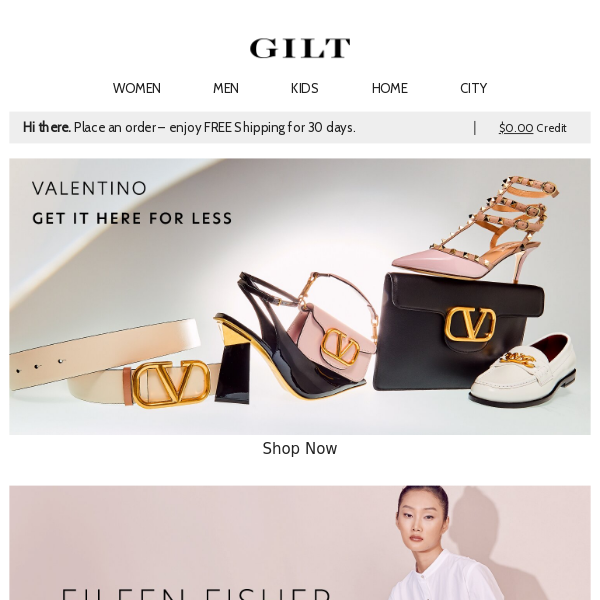 Valentino: Here for Less | New EILEEN FISHER Up to 60% Off