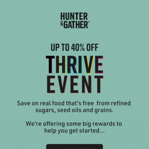 Thrive Event: Get up to 40% off now!