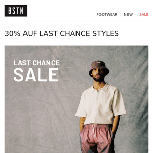 Nur noch 4h: 30% im Last Chance Sale!