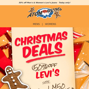 50% off Levi's in today's Christmas Deal!