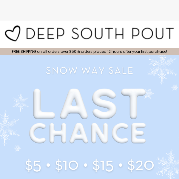 🚨 LAST CHANCE: $5-$20 SALE!