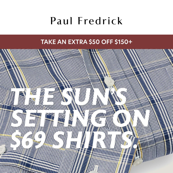 $69 shirts ends tonight (reg. $125)