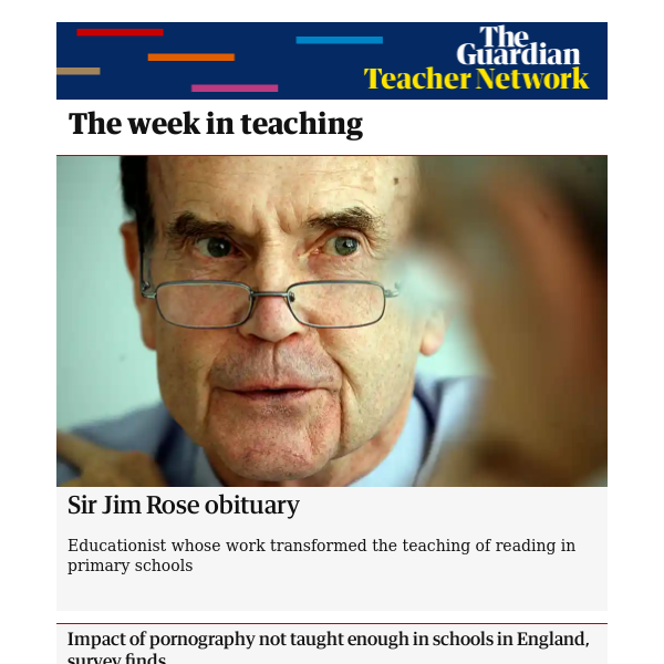 Teacher Network: -Sir Jim Rose obituary