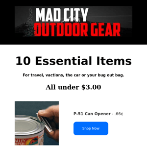 10 Essential Items For Your Bugout Bag - All Under $3.00