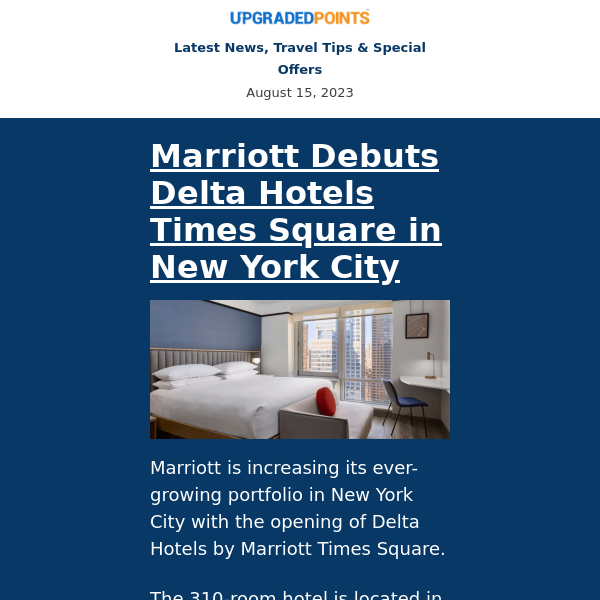 Delta Hotels Times Square, free Hertz EV, an airline status match, and more...