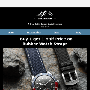 Amazing Half Price Rubber Watch Straps, Time Limited Offer